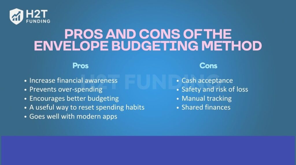 Pros and cons of the envelope budgeting method
