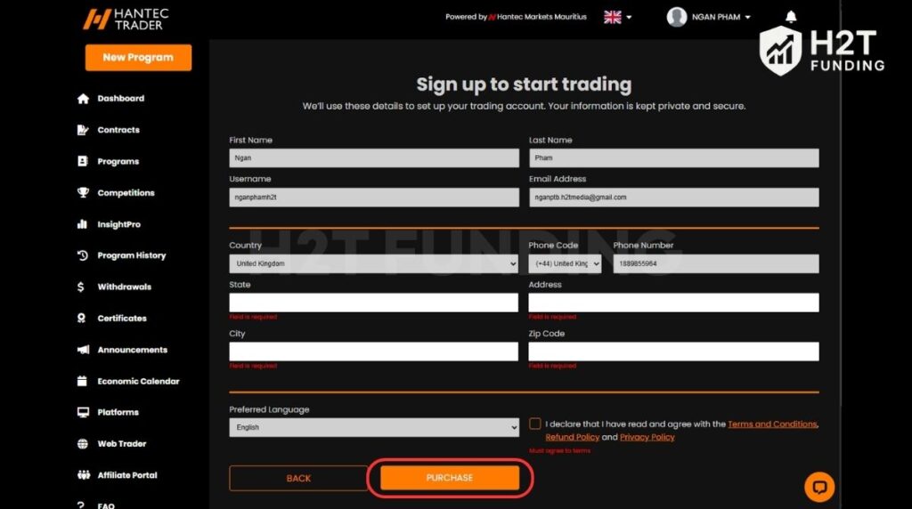 Provide address details