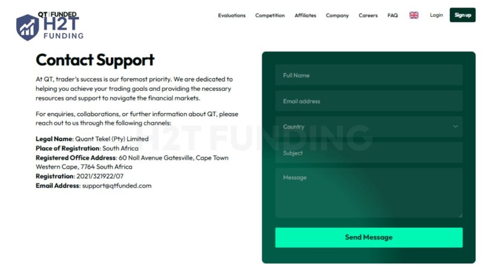 QT Funded customer support