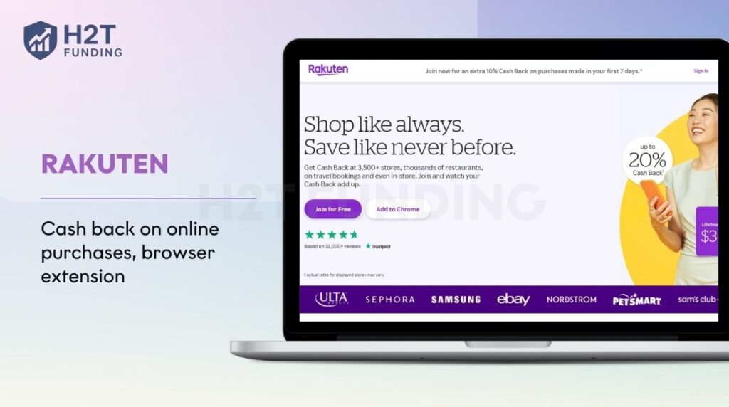 Rakuten – Best for shopping rewards