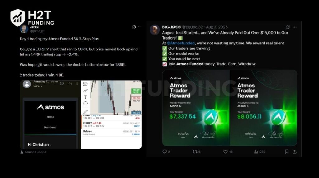 Real trader Atmos Funded X (Twitter) payout