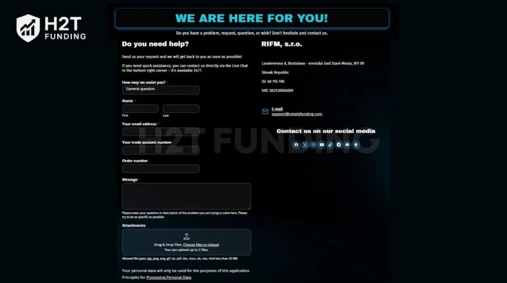RebelsFunding customer service