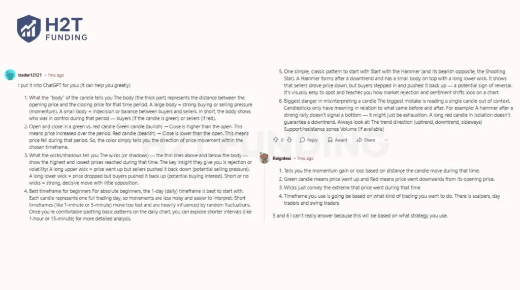 Reddit threads where beginners get real value from clear trading explanations