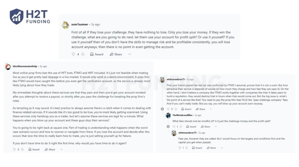 Reddit traders warn about the risks of passing services