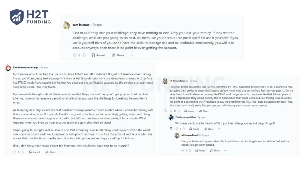 Reddit traders warn about the risks of passing services