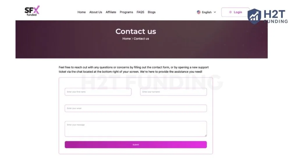 SFX Funded customer support
