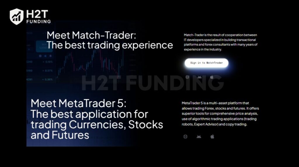 SeacrestFunded gives traders access to Match-Trader and MetaTrader 5