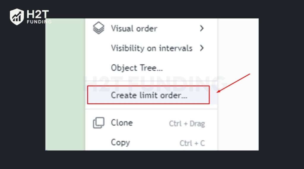 Select Create Limit Order to officially send your planned setup into the live market