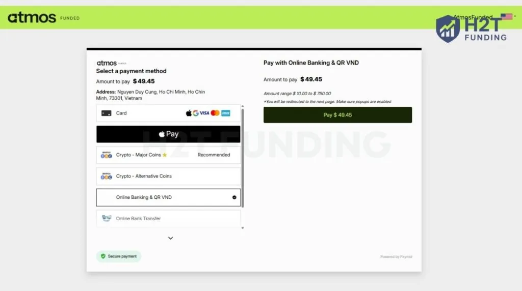 Select a secure payment method