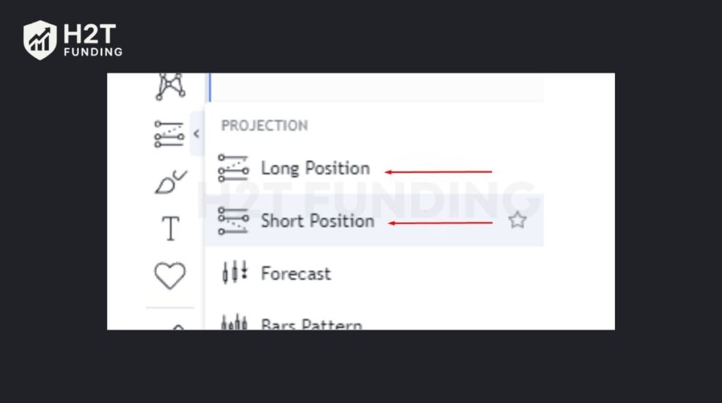 Select the Long or Short Position Tool from your drawing panel