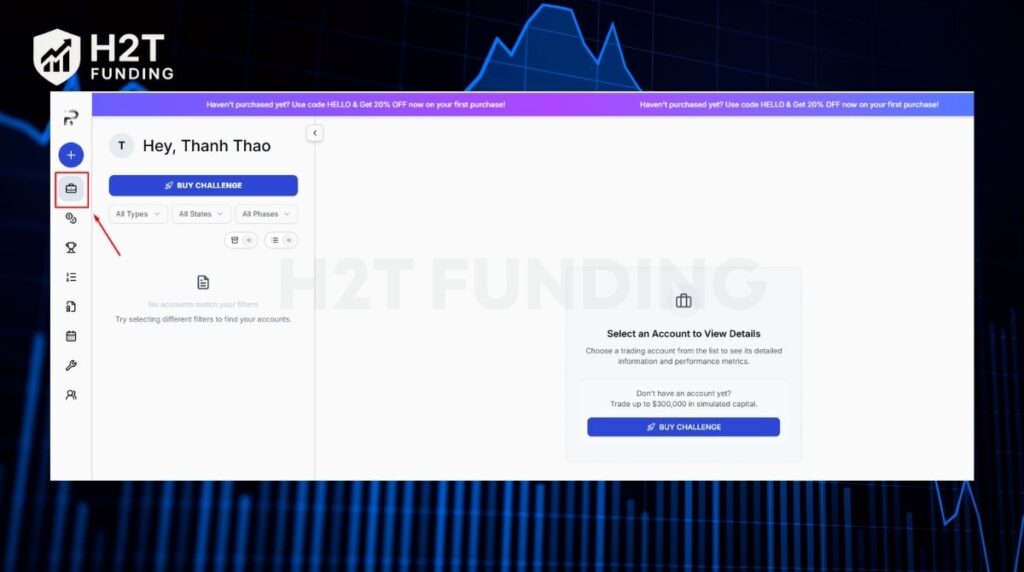 Select the specific Master account that has surpassed the 1% profit target