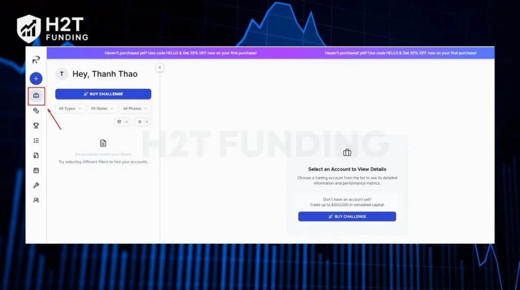 Select the specific Master account that has surpassed the 1% profit target