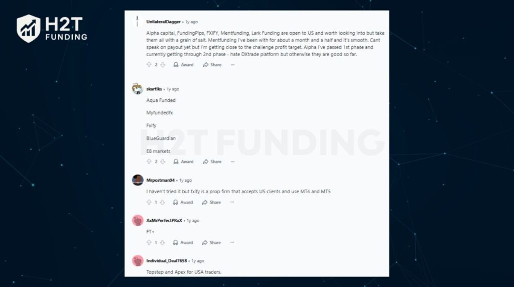 Several traders share smooth experiences with FXIFY and Ment Funding