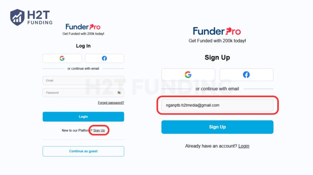 Sign up with your email