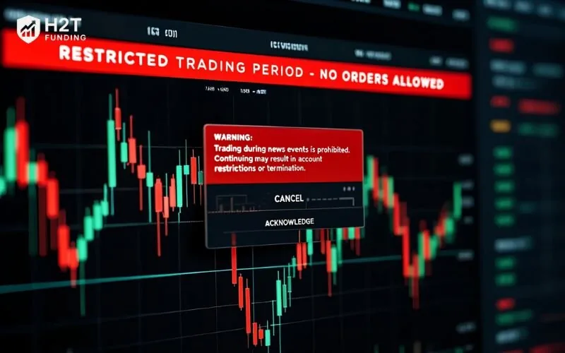 Some prop firms impose restrictions on trading during major news events