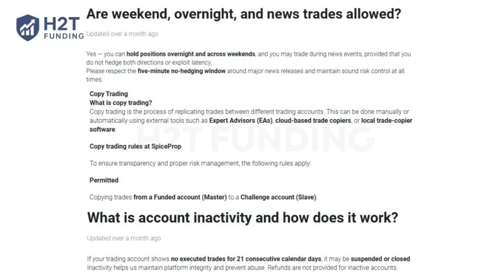 SpiceProp general guidelines & allowed practices