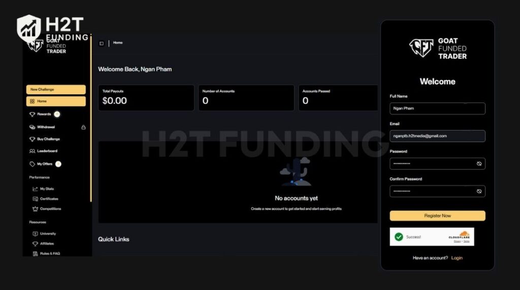 Starting your journey with Goat Funded Trader is relatively simple