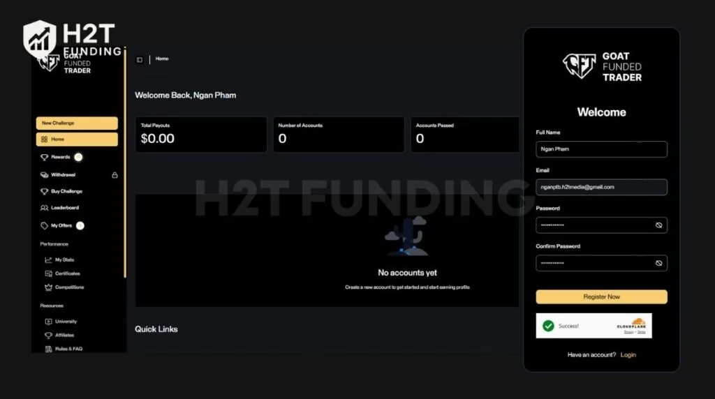 Starting your journey with Goat Funded Trader is relatively simple