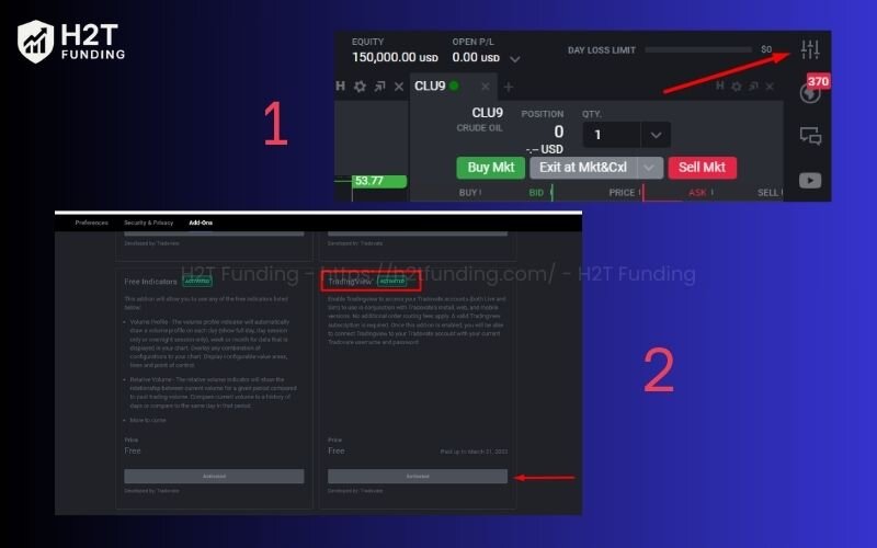 Step 1: Activate the add-on in Tradovate