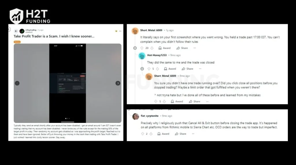 Take Profit Trader copy trading Reddit discussions