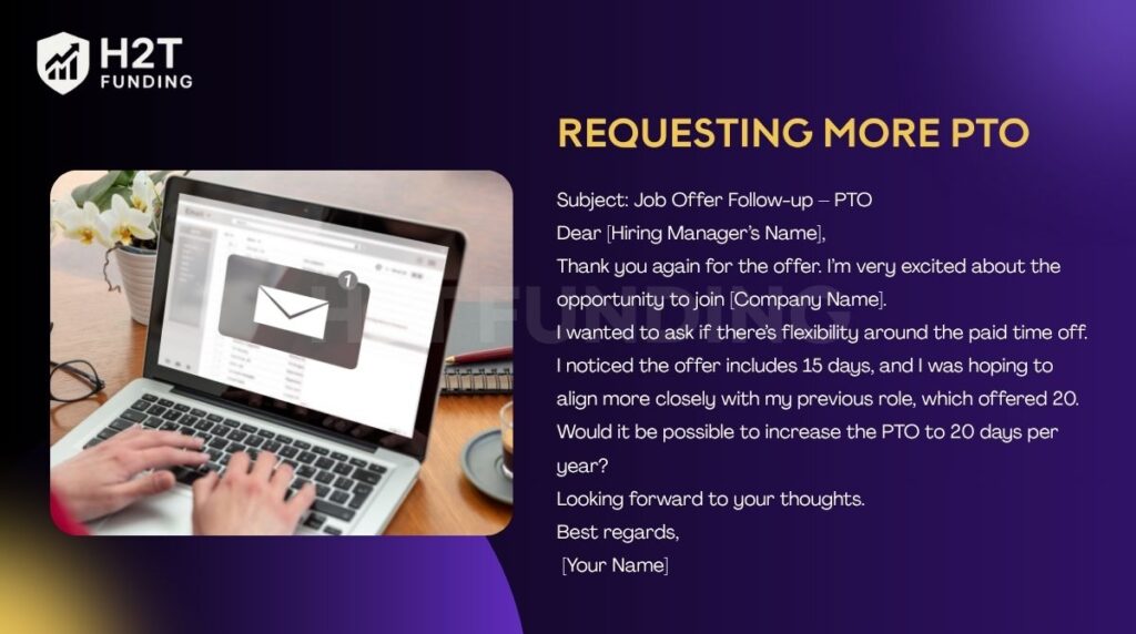 Template email for requesting more PTO
