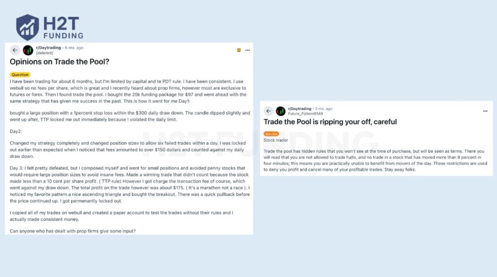 The reputation of Trade The Pool is mixed but leans positive