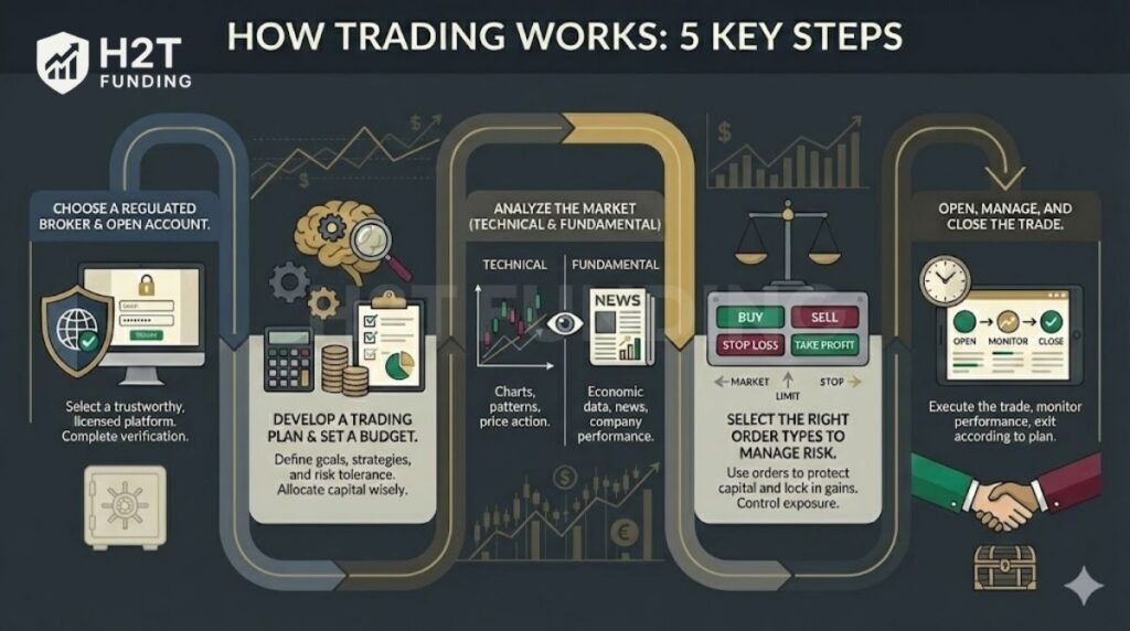 The step-by-step process of how trading works