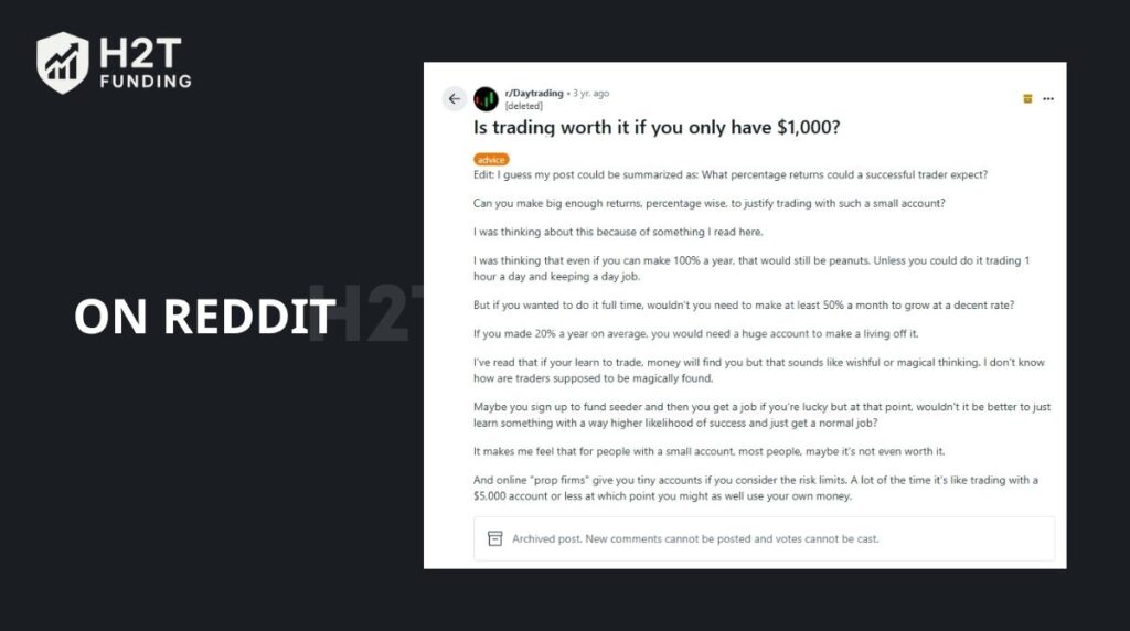 The thread How much can you make day trading with $1 000 reddit shows mixed feelings