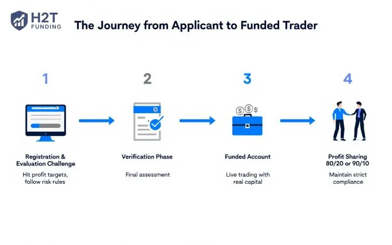 The typical process of how funded accounts work