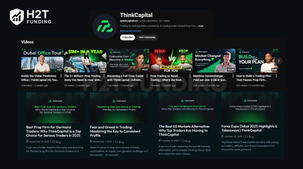 ThinkCapital also supports traders with a growing set of educational materials