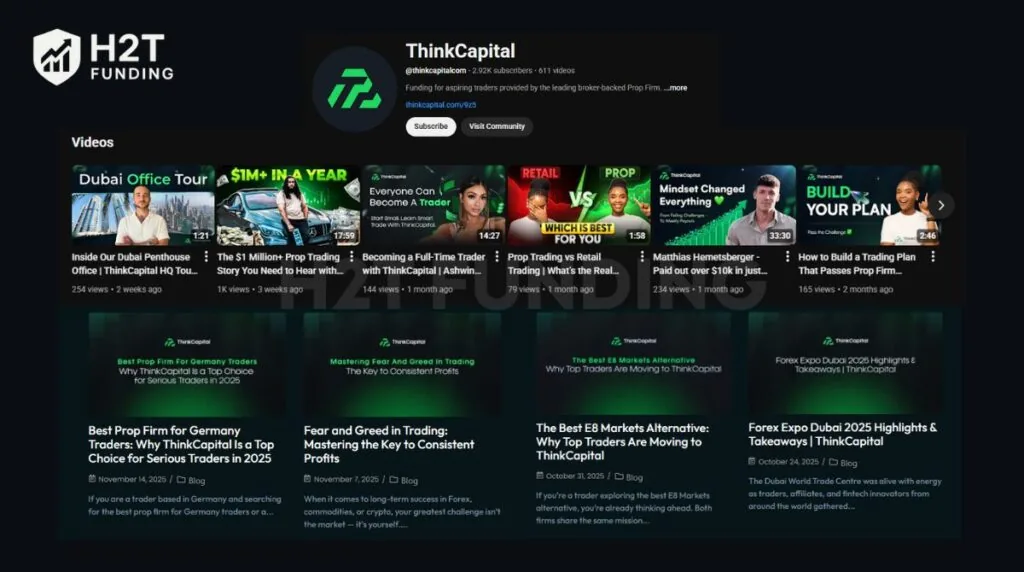 ThinkCapital also supports traders with a growing set of educational materials
