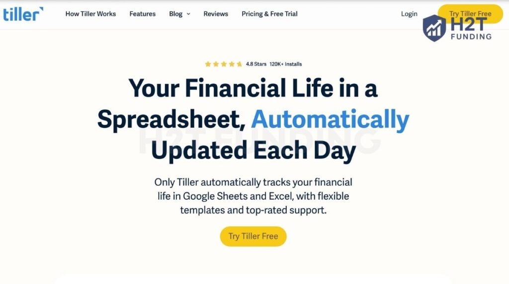 Tiller Money connects directly to Google Sheets or Excel and updates your data automatically