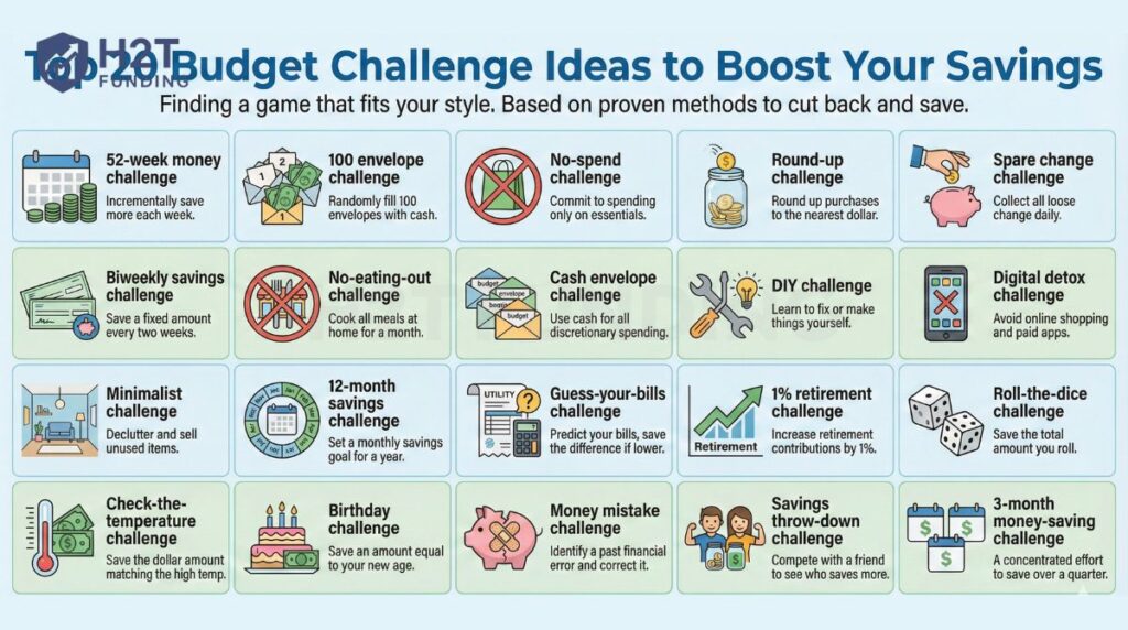 Top 20 budget challenge ideas to boost your savings