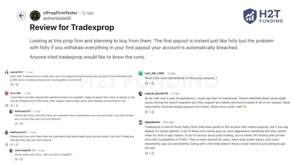 TradeXProp Reddit reviews