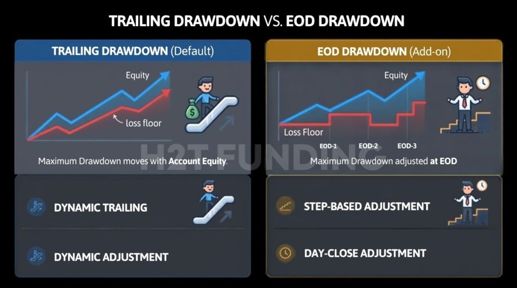 Trailing vs EOD Drawdown Comparison