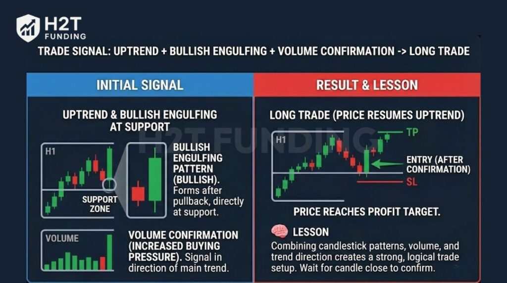 Uptrend + Bullish Engulfing + Volume Confirmation