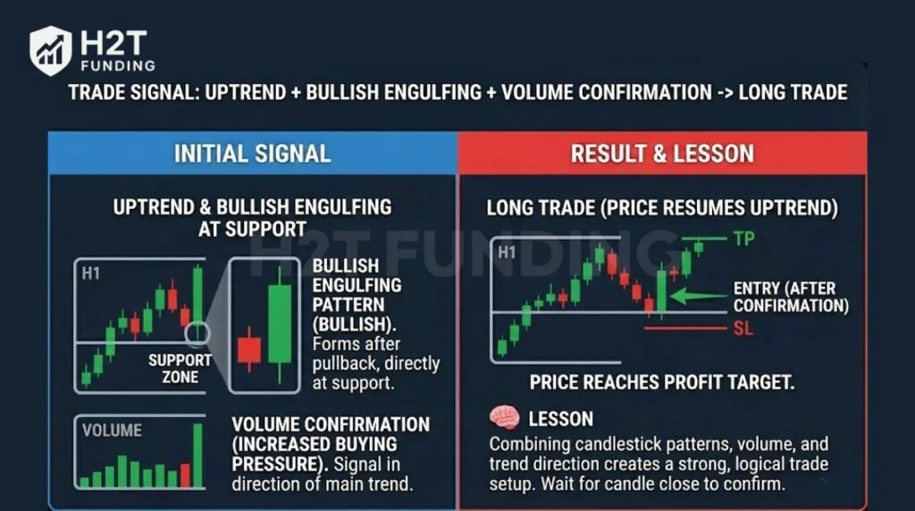 Uptrend + Bullish Engulfing + Volume Confirmation