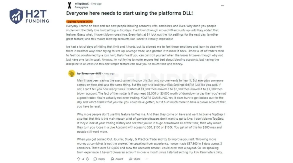 Using Topstep’s Daily Loss Limit (DLL) feature to stay consistent