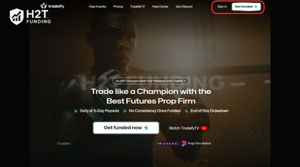 Visit the Tradeify website