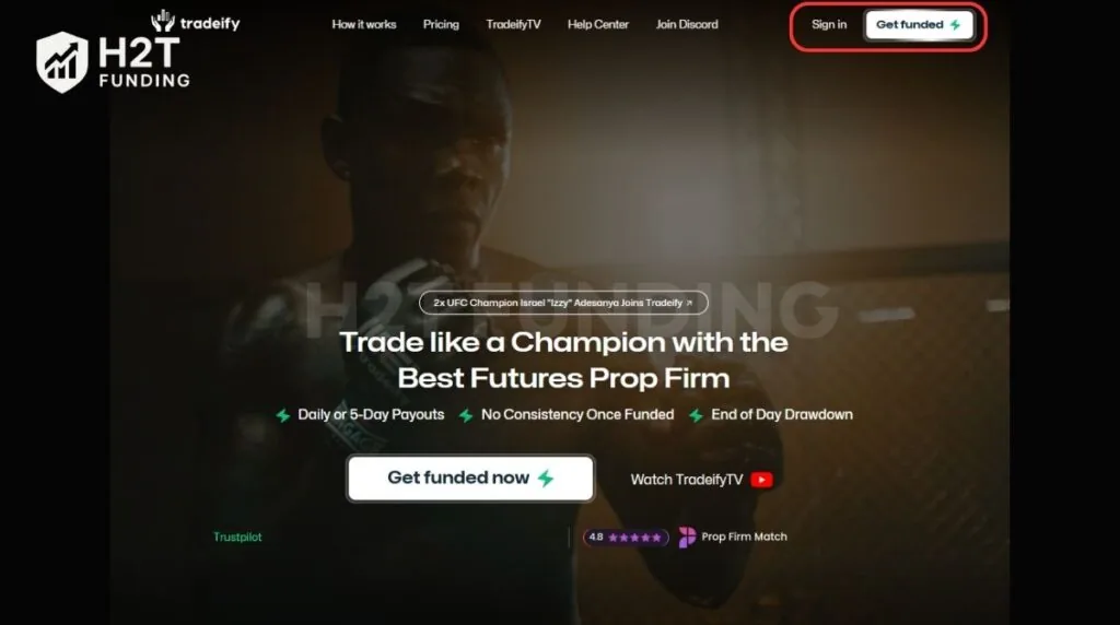 Visit the Tradeify website