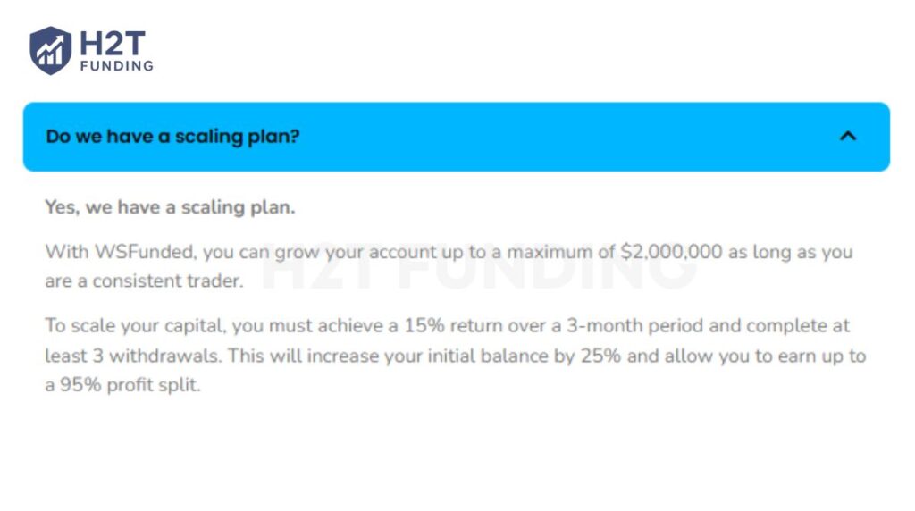 Wall Street Funded scaling plan