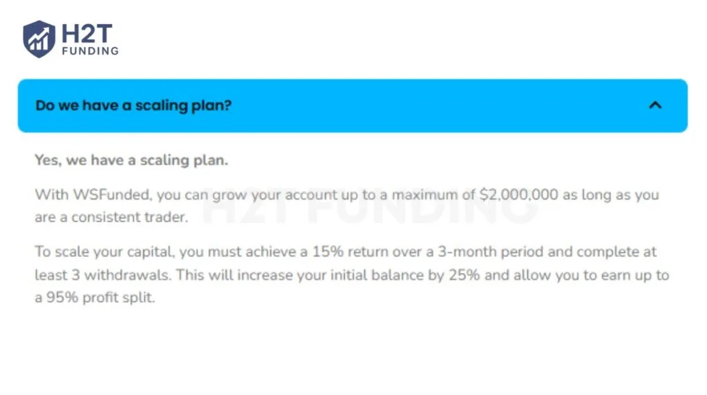 Wall Street Funded scaling plan