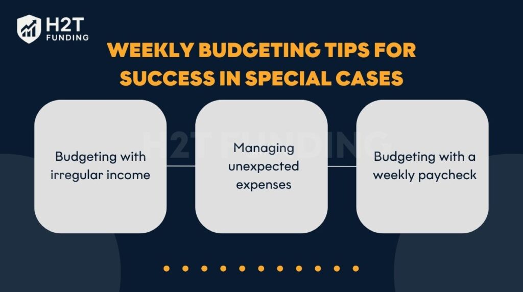 Weekly budgeting tips for success in special cases