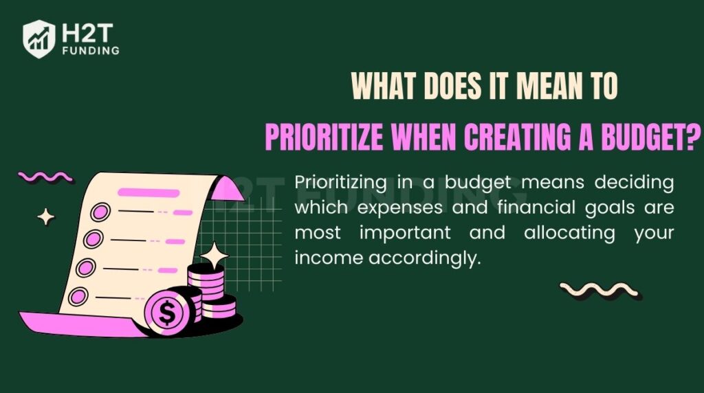 What does it mean to prioritize when creating a budget