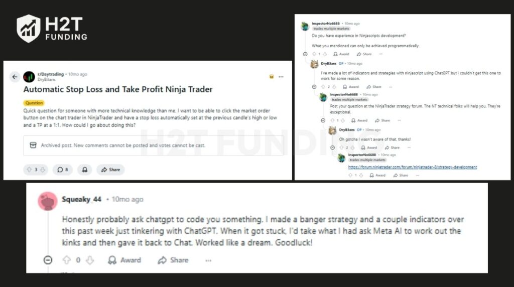 What real traders are saying on Reddit about Take Profit Trader NinjaTrader setup