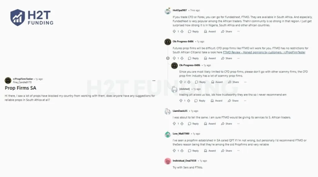 What real traders on Reddit recommend for South Africa