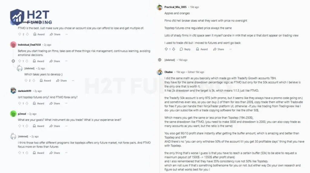 What real traders say about FTMO vs Topstep Reddit