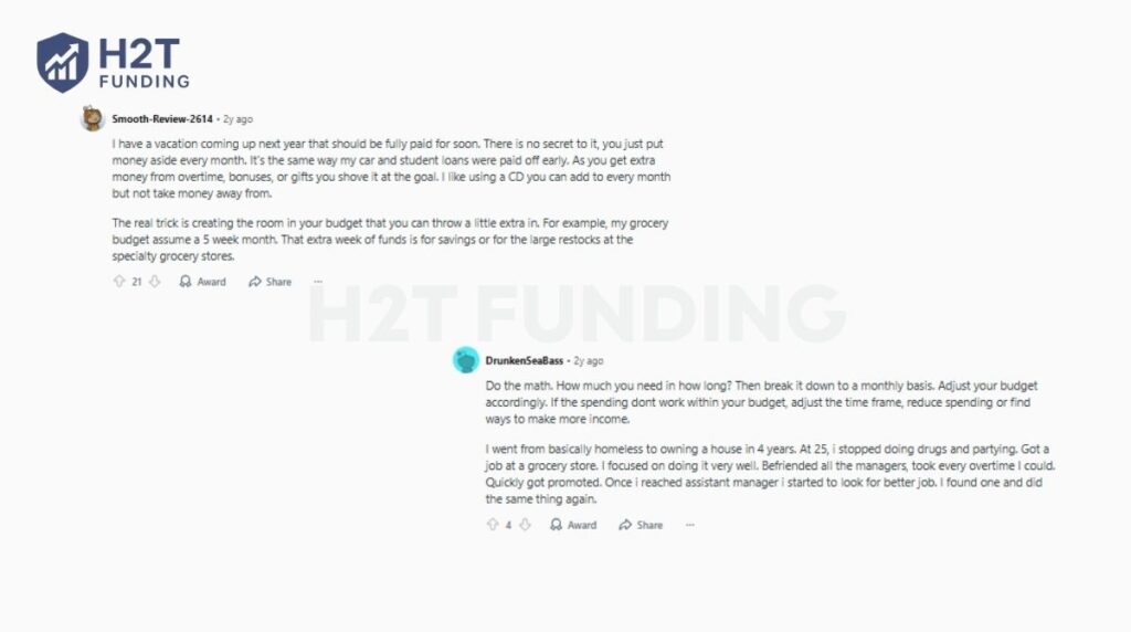 What the Reddit users say about how to save for a big purchase