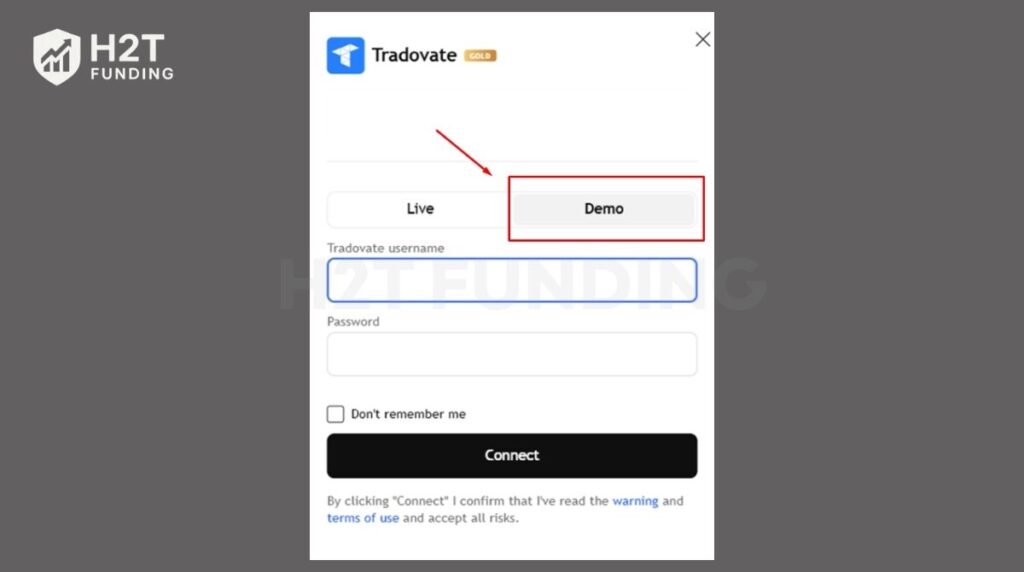 You must always select the demo data feed during the login phase