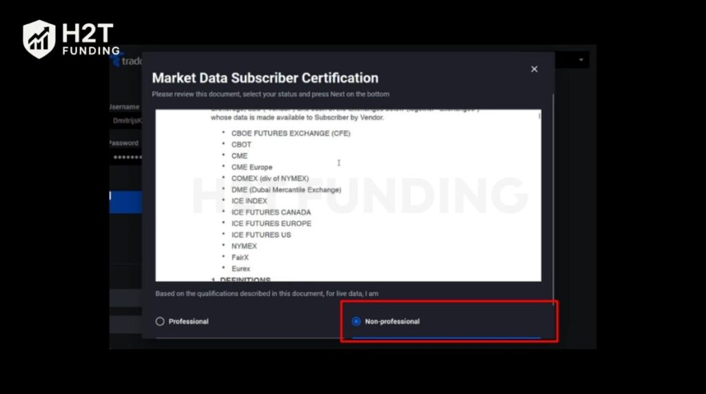 You must select the Non-Professional option